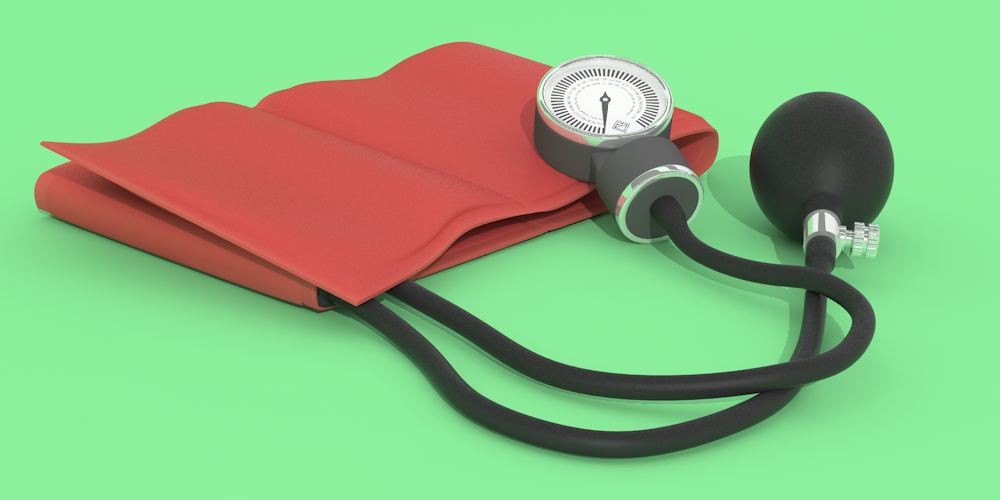 Illustrerad bild föreställande en blodtrycksmätare.