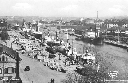 Alderholmens hamn i början på 1900-talet. Ur Gävle Stadsarkivs samlingar.