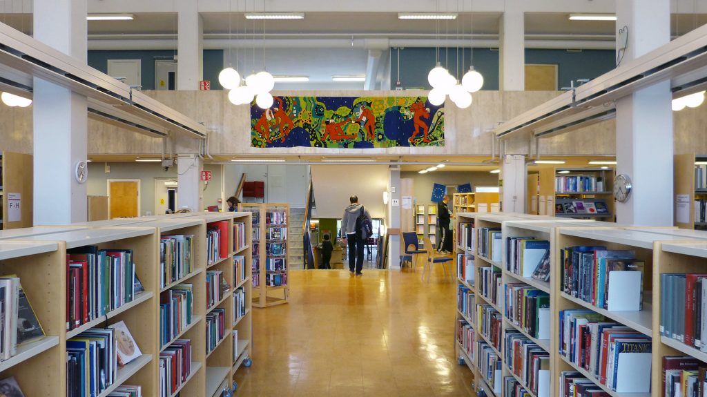 Insidan av stadsbiblioteket