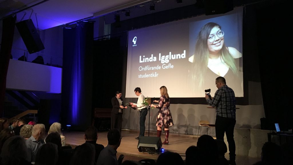Linda Igglund får utmärkelsen Bra gjort för Gävle