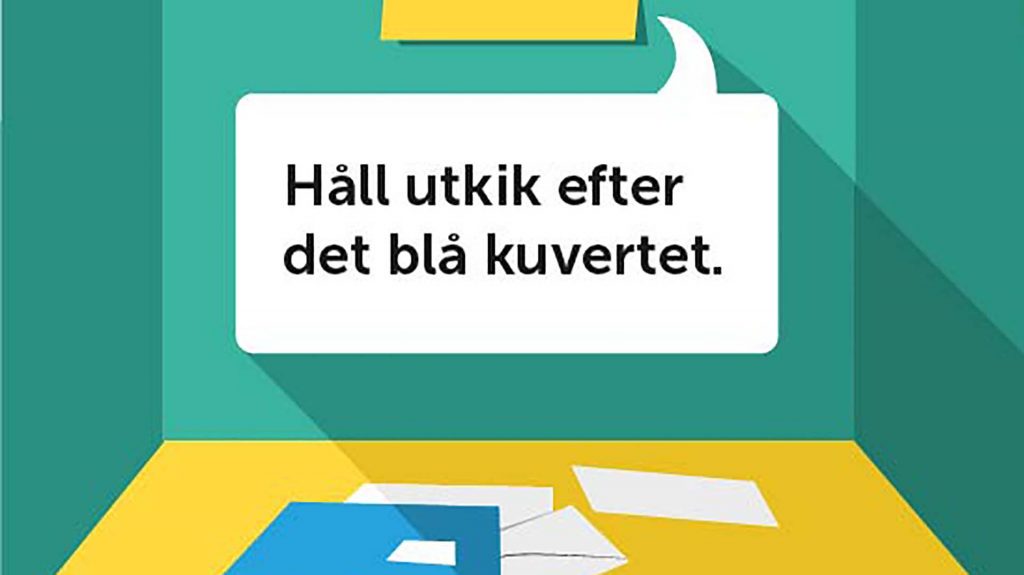 Brevinkast med brev nedanför.