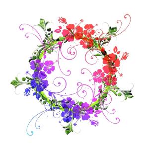 Illustrerad blomkrans