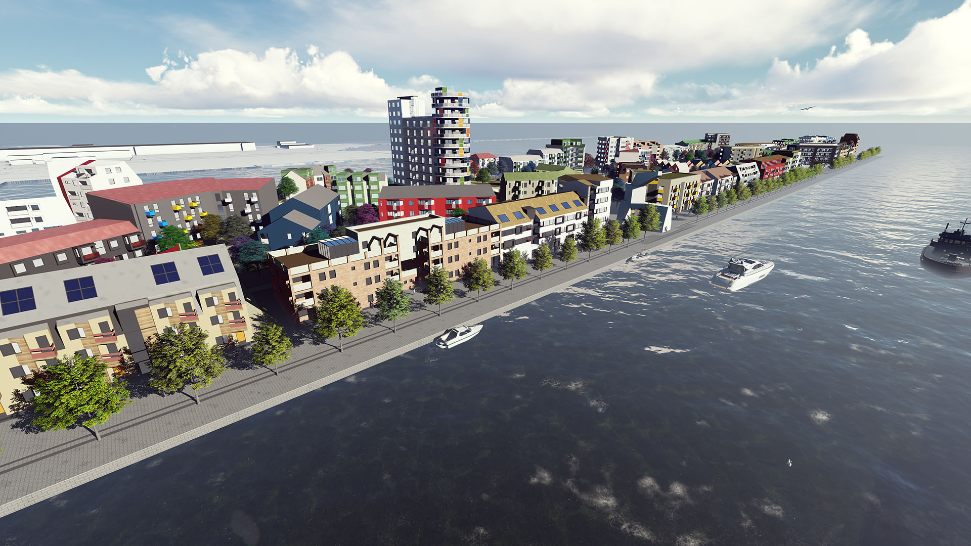 Översiktsbild över etapp 3 av byggprojektet Gävle strand