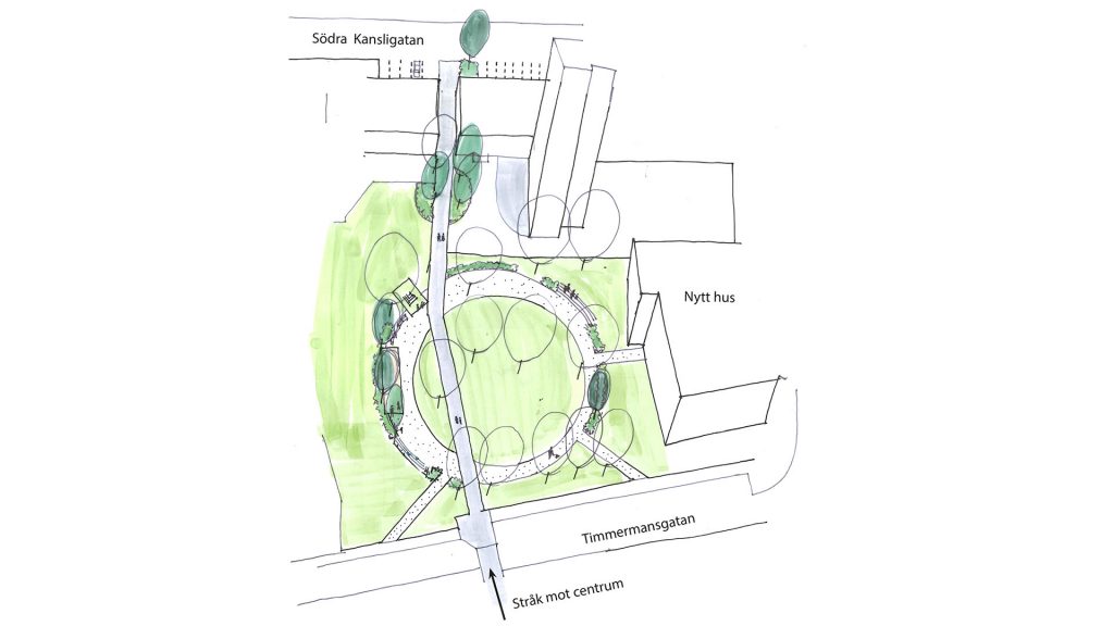 Kartbild över byggnationen i Klockgjutarparken