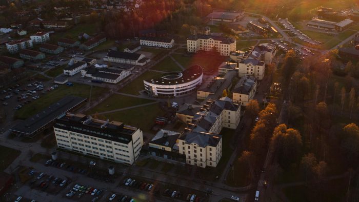 Flygbild över Högskolan i Gävle