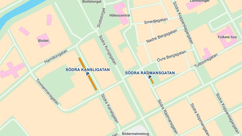 Karta över snöbortforsling på Söder