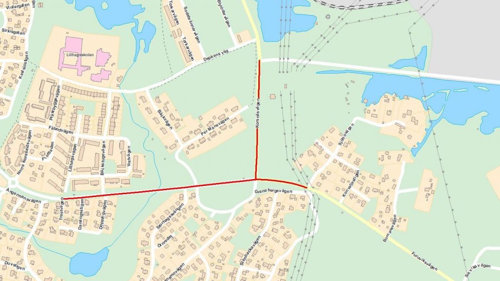 Beläggningsarbete längs delar av Furuviksvägen och Korsnäsvägen