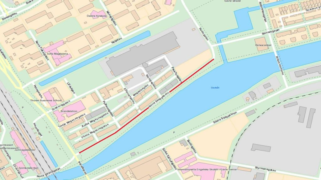 Kartbild över Norra Skeppsbron