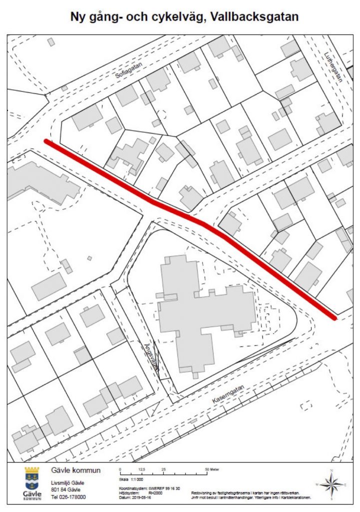 Ny gång- och cykelväg på Vallbacksgatan