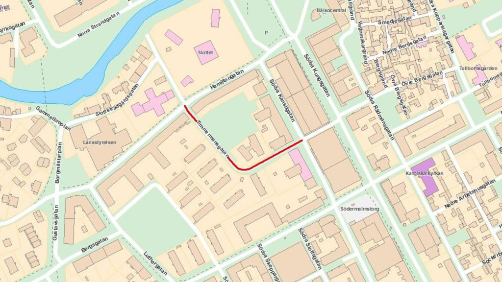 Karta över Timmermansgatan.