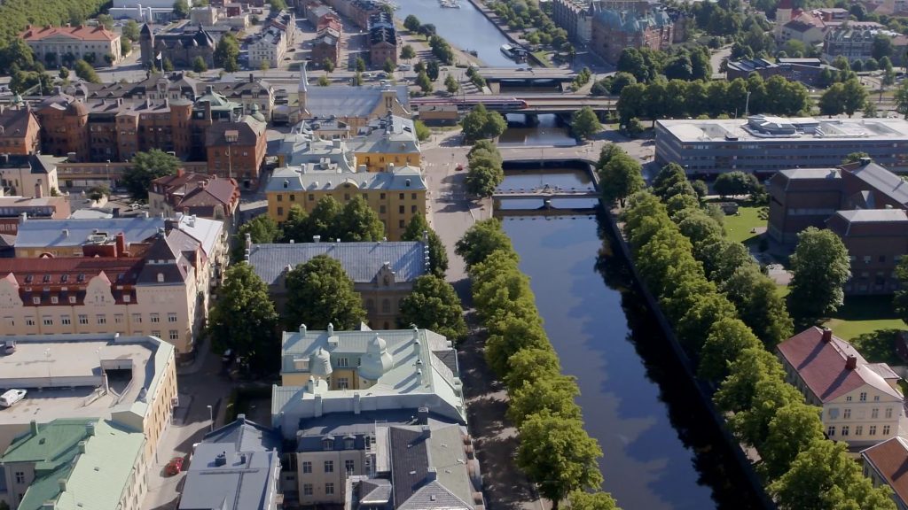 Flygbild över Gavleån