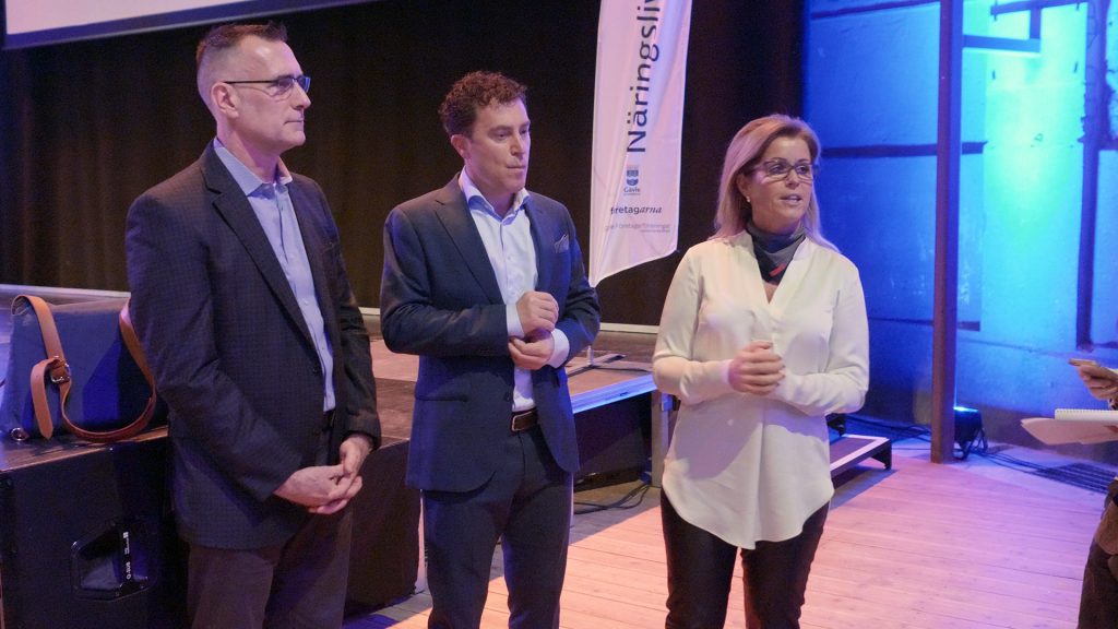Representanter från Microsoft tillsammans med Åsa Wiklund Lång