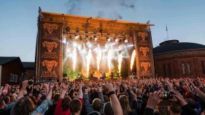 Konsert under Gefle metal festival utomhus på Gasklockorna