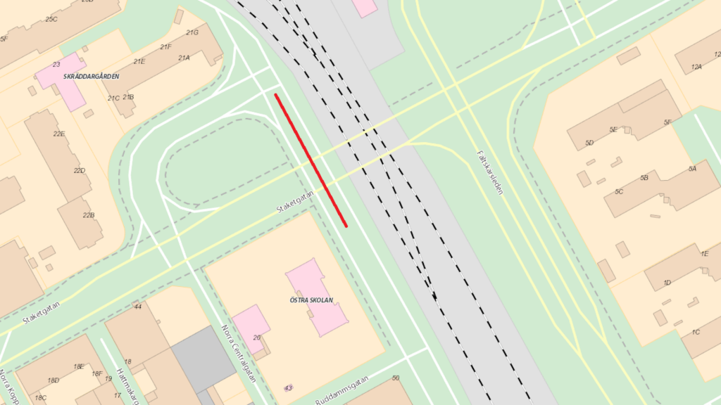 Kartbild över Stora Esplanadgatan