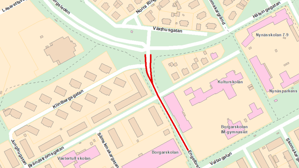 Kartbild över Engelbrektsgatan