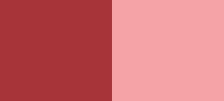 Gävle kommuns komplementfärger röd och röd i light version.