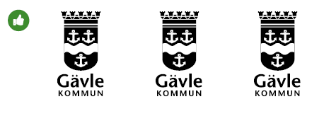 Godkänt exempel med negativ logotype mot ljus bakgrund.