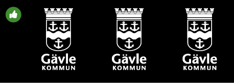 Godkänt exempel med positiv logotype mot mörk bakgrund.