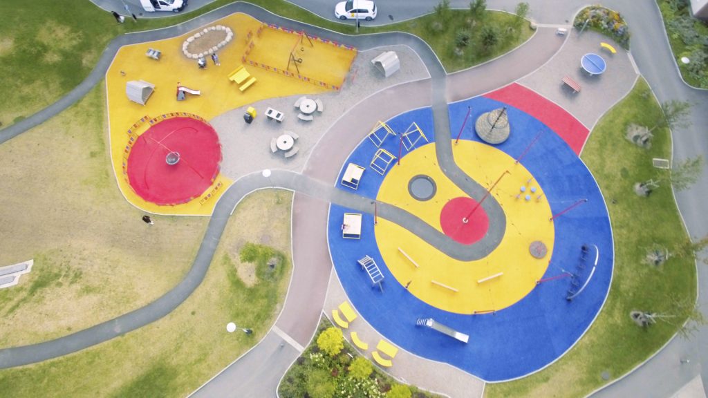 Drönarbild på Cirkusparken på Nordost.