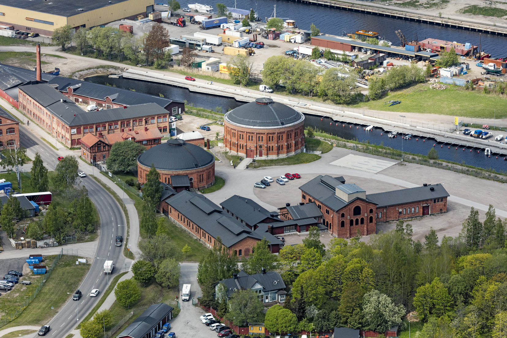 Flygfoto över Gasklockeområdet