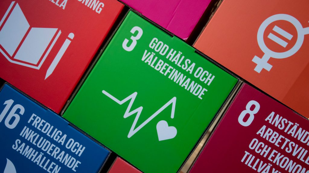Boxar med text från vår hållbarhetsvision.
