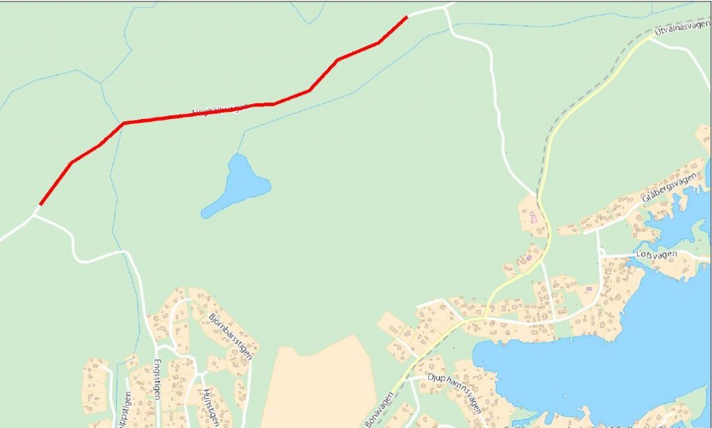 Markerad sträcka på Höghällsvägen stängs av