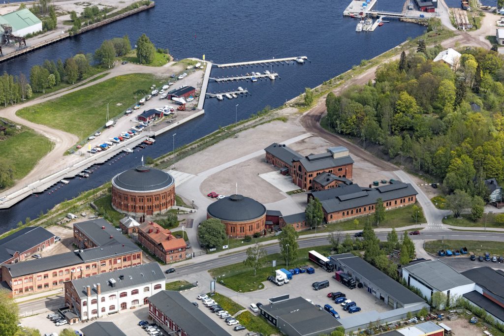 Flygbild över Gasklockeområdet