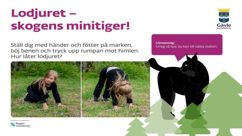 tjej tränar i skogen