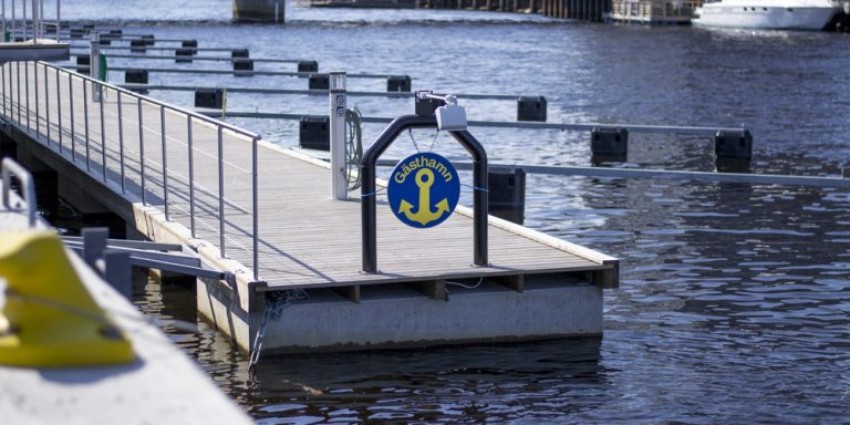 Bryggorna i Gävle gästhamn.