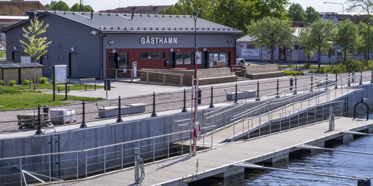 Bryggorna i Gävle gästhamn.