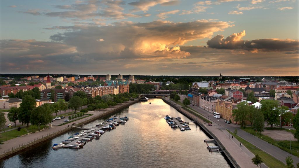 Drönarbild över Gavleån.