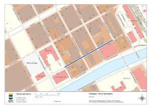 Karta över cykelgata på Kyrkogatan