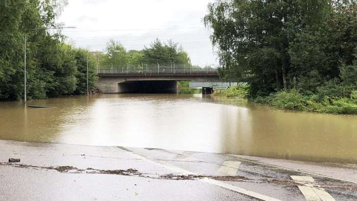 Översvämning i viadukt Lexevägen