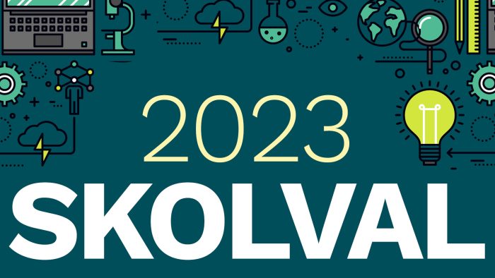 Kampanjlogotyp för Skolval 2023.