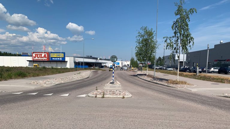 Bilden visar platsen hållplats Geodetgatan där åtgärd 1b planeras att genomföras