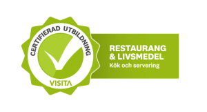 Symbol för Visitas certifiering av inriktningen Kök och servering