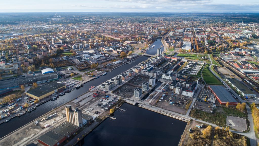 Flygbild över Gävle