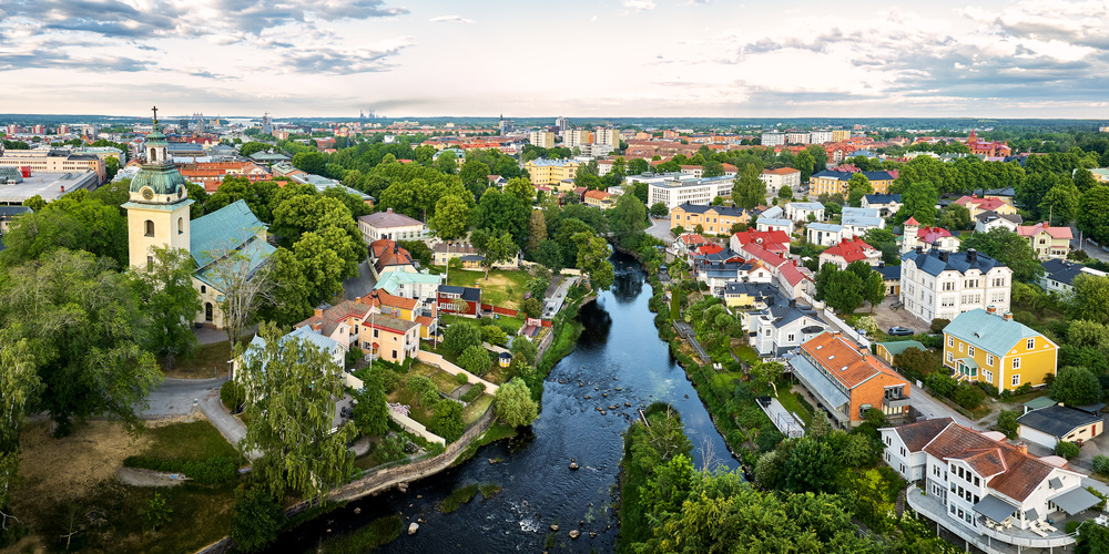 Drönarbild över Gävle 