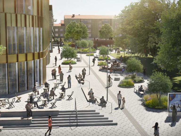 Illustration över Agnes Kulturhus torg