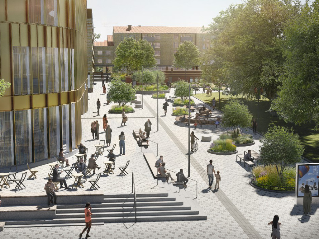 Illustration över Agnes Kulturhus torg