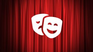 Två teatermasker.