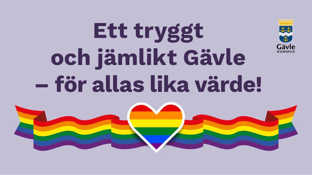 Gävle kommuns banderoll för Prideparaden