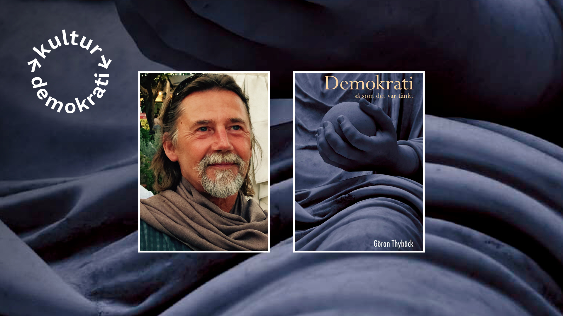 en dekorativ bild samt ett porträtt och ett bokomslag