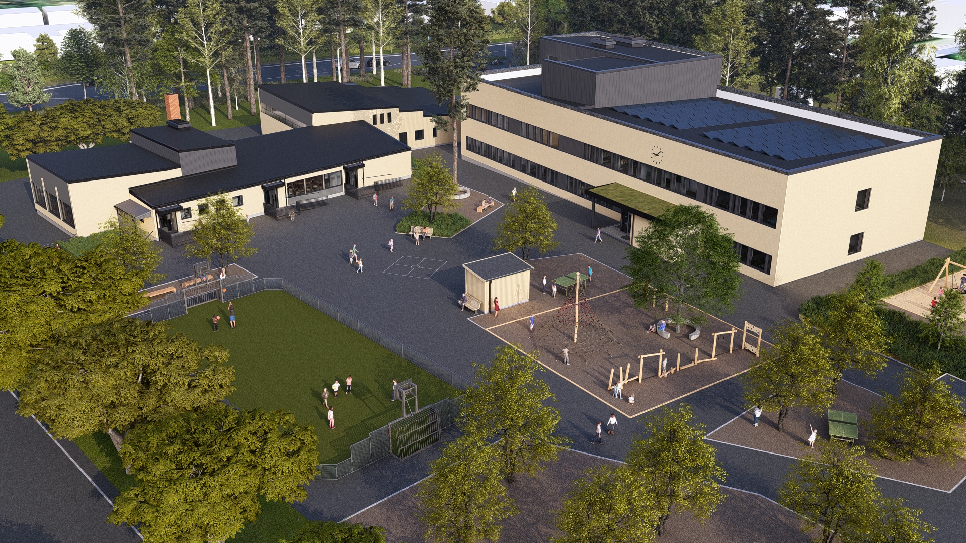 Exteriörbild på Fridhemsskolan