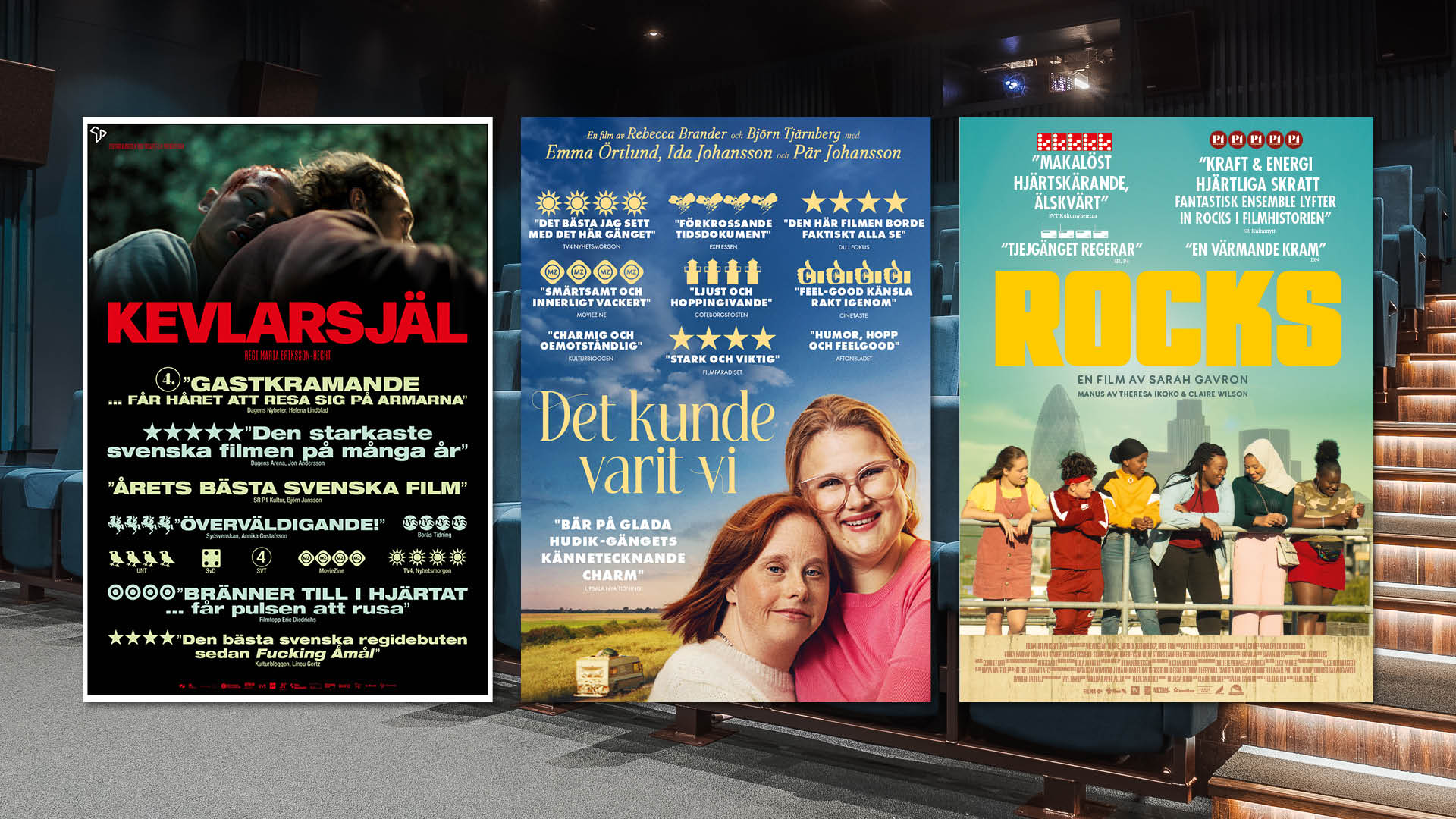 Collagebild med filmaffischer till filmerna 