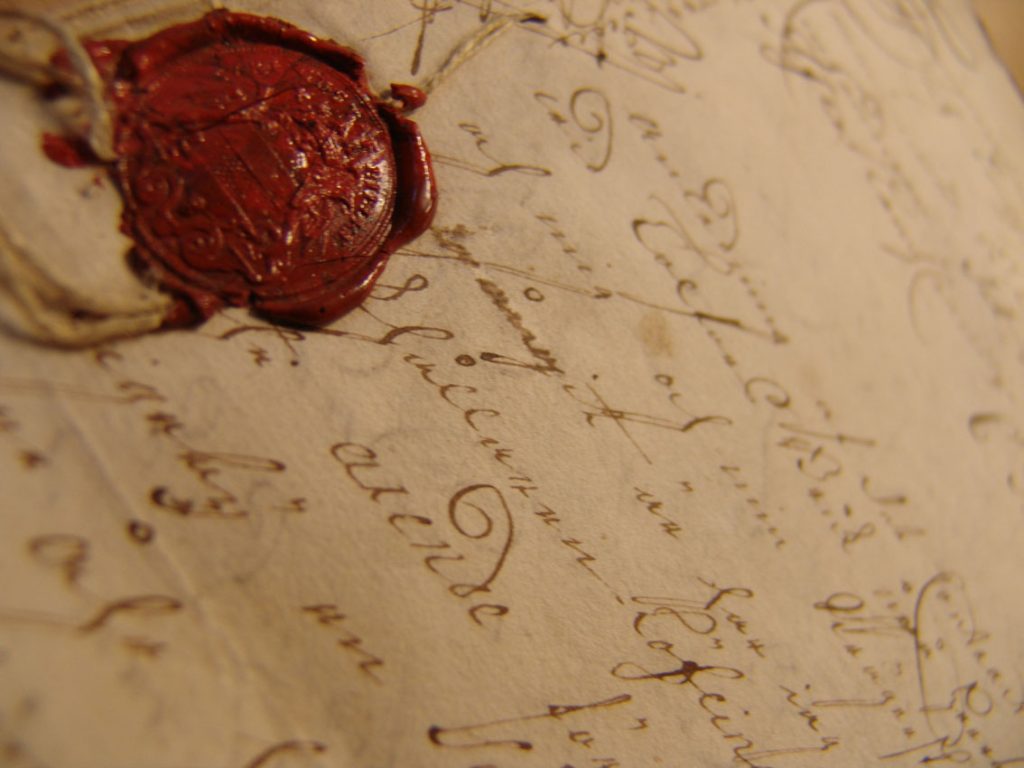 Gammalt dokument och sigill.