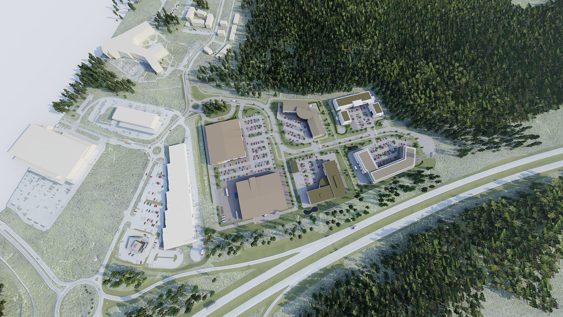 Översiktsbild över Hemlingby handelsområde