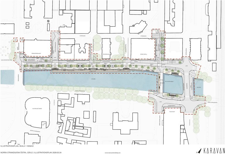 Ritning över norra strandgatan