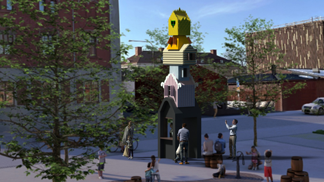 Stapelstad illustrationsbild