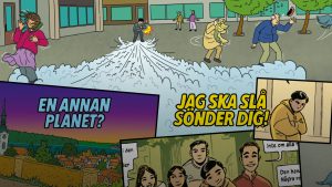 Del av ett omslag till en serietidning